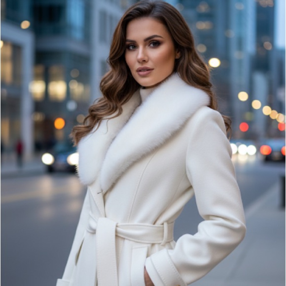 Elegant Cream Women's Coat